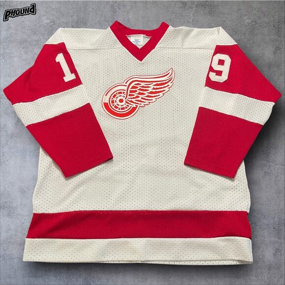 XL Steve Yzerman Detroit Red Wings Custom Jersey Sewn Vtg - Picture 2 of 9